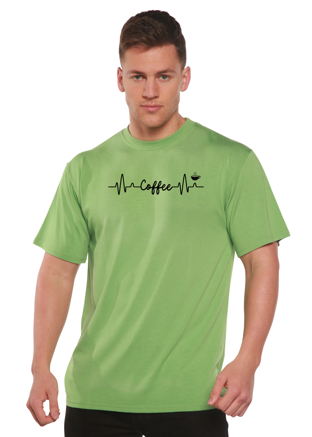 Heartbeat Coffee Unisex Bamboo Viscose & Organic Cotton Graphic T-Shirt — Soft & Breathable | 15 Colors, S–XXL