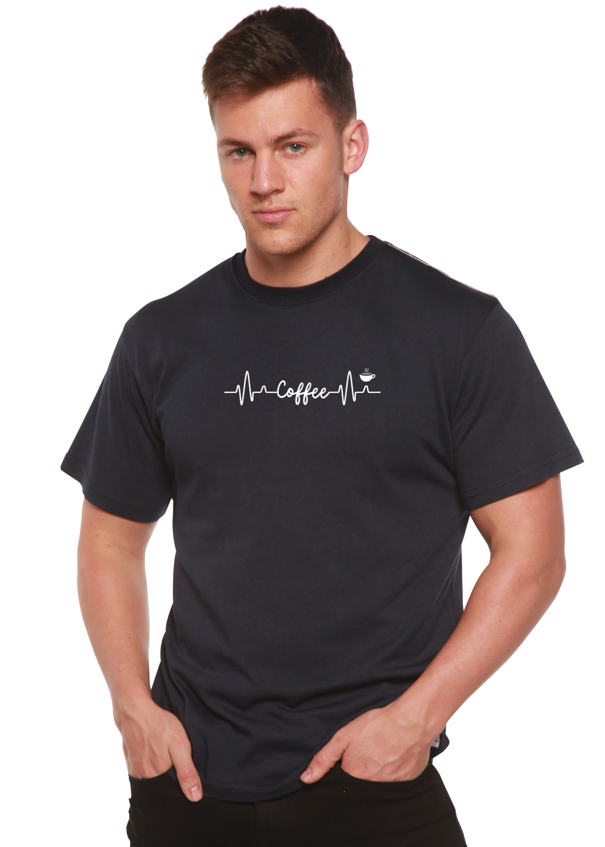 Heartbeat Coffee Unisex Bamboo Viscose & Organic Cotton Graphic T-Shirt — Soft & Breathable | 15 Colors, S–XXL