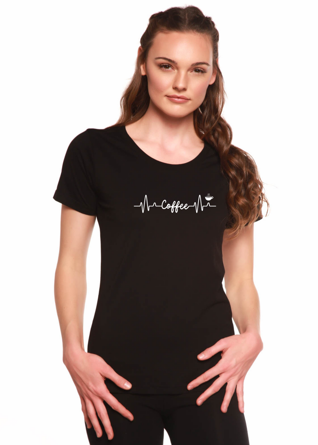 Heartbeat Coffee Women's Bamboo Viscose & Organic Cotton Scoop Neck T-Shirt — Soft & Breathable | 4 Colors, S–XXL