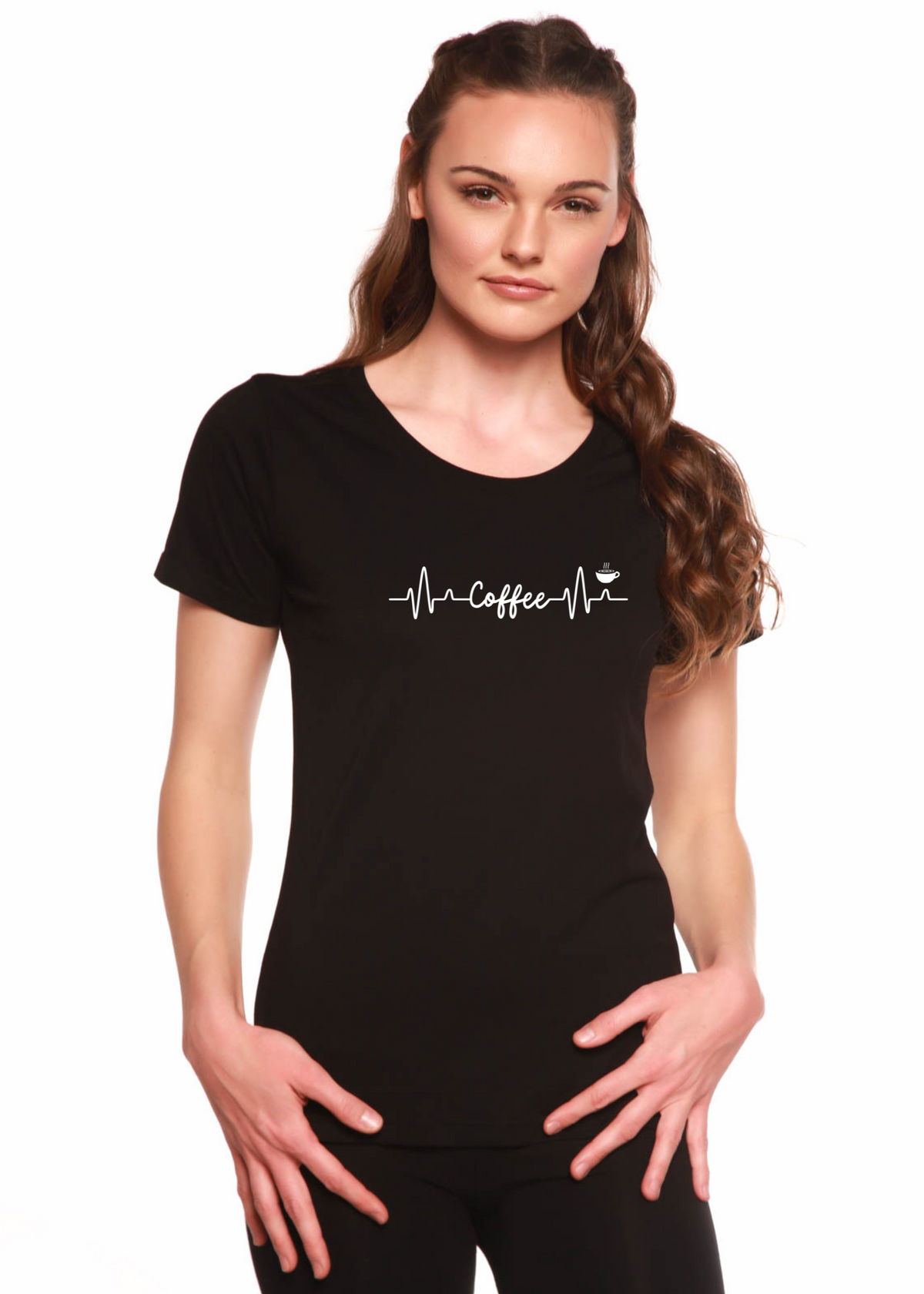Heartbeat Coffee Women's Bamboo Viscose & Organic Cotton Scoop Neck T-Shirt — Soft & Breathable | 4 Colors, S–XXL