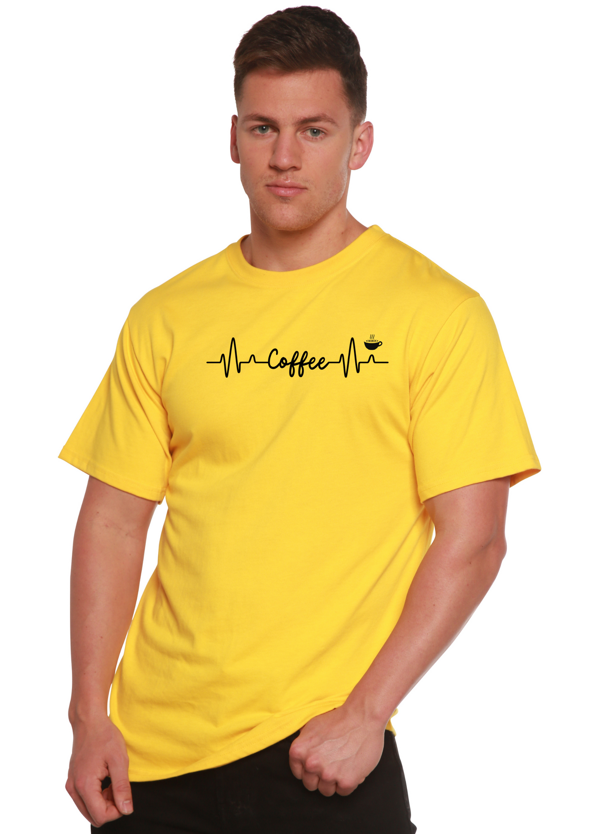 Heartbeat Coffee Unisex Bamboo Viscose & Organic Cotton Graphic T-Shirt — Soft & Breathable | 15 Colors, S–XXL
