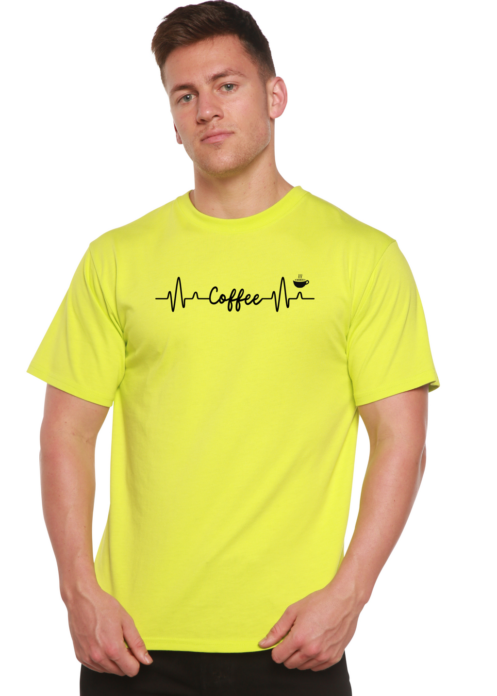 Heartbeat Coffee Unisex Bamboo Viscose & Organic Cotton Graphic T-Shirt — Soft & Breathable | 15 Colors, S–XXL