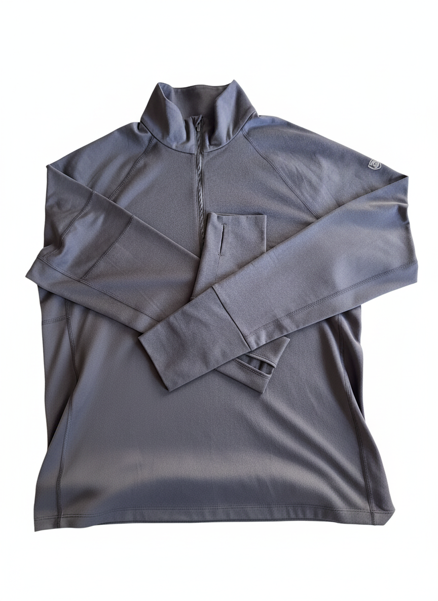 Foudy Mid-Weight Women's Long Sleeve 1/2 Zip Top — Sweat-Wicking Athletic Layer | 3 Colors, XS–XXL
