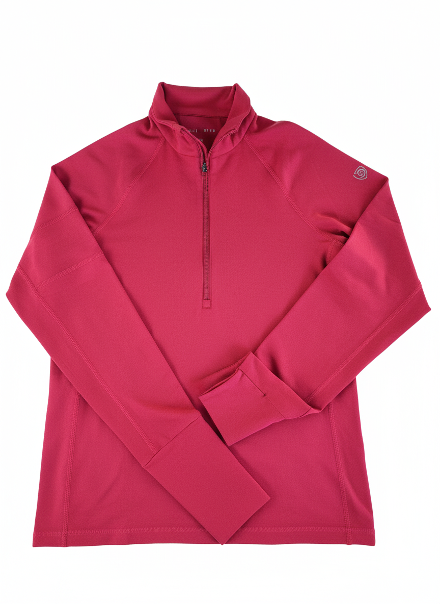 Foudy Mid-Weight Women's Long Sleeve 1/2 Zip Top — Sweat-Wicking Athletic Layer | 3 Colors, XS–XXL