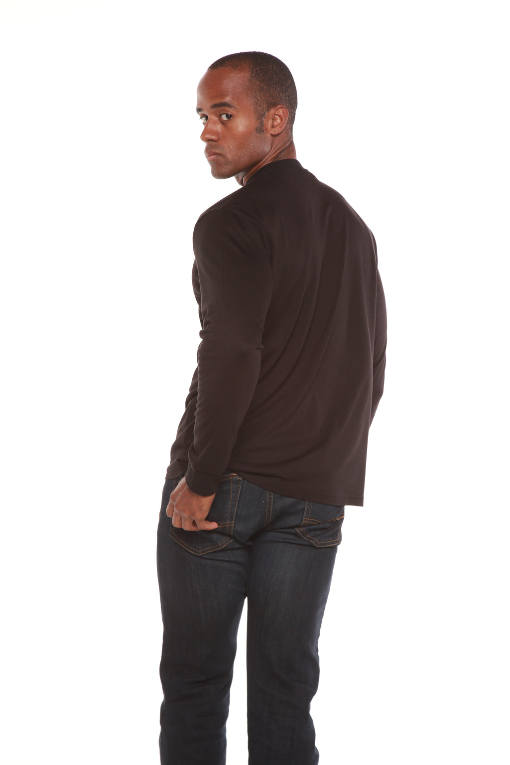 Custom Printed Men's Bamboo Viscose & Organic Cotton Long Sleeve T-Shirt — DTG Print | 4 Colors, S–3XL