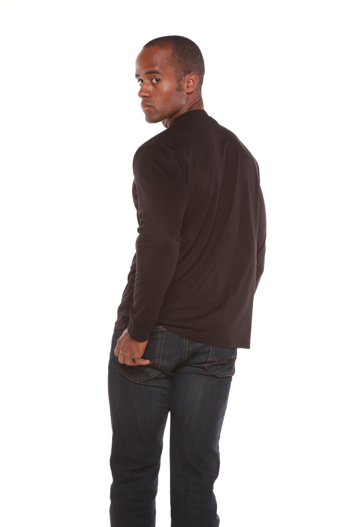 Custom Printed Men's Bamboo Viscose & Organic Cotton Long Sleeve T-Shirt — DTG Print | 4 Colors, S–3XL
