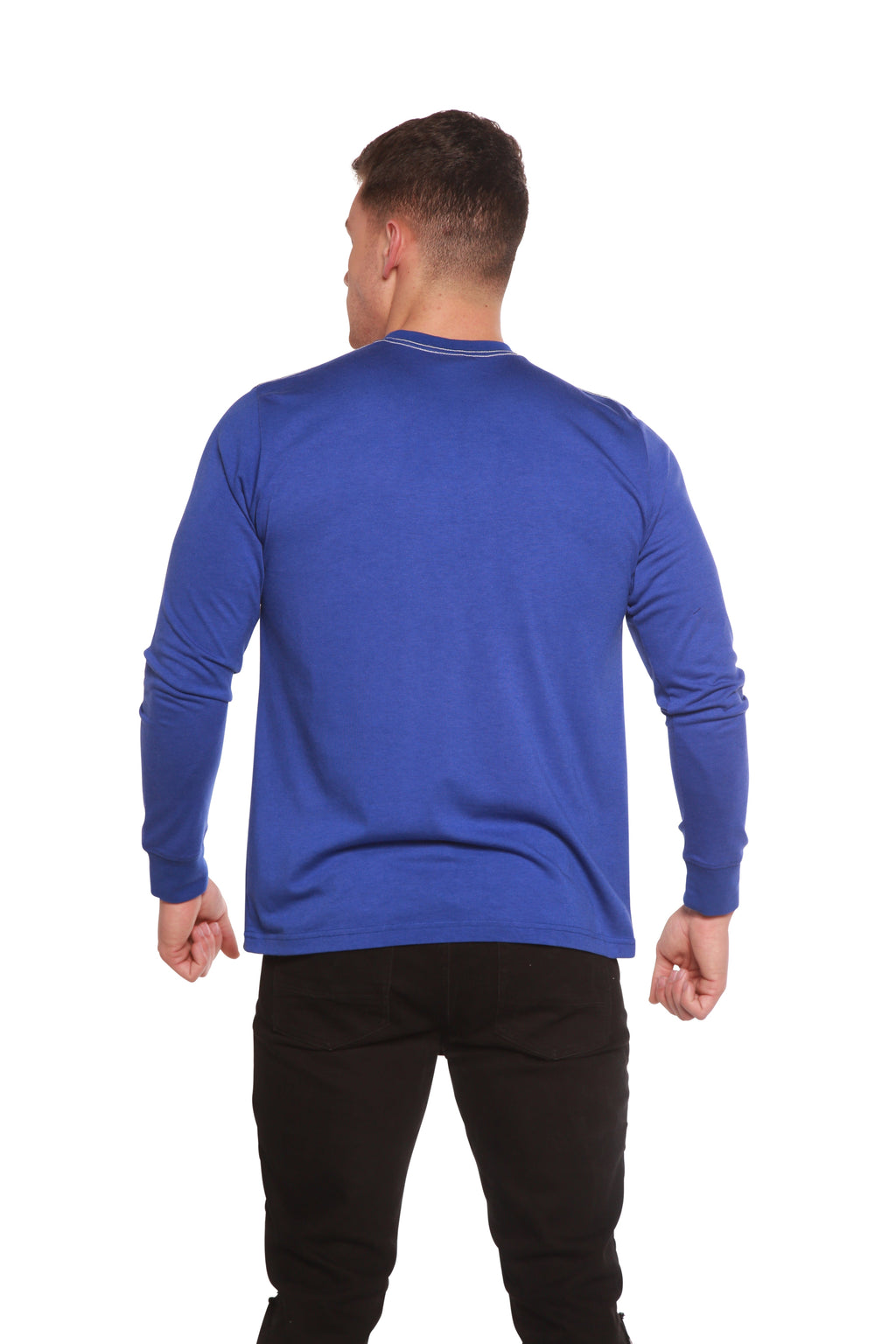 Custom Printed Men's Bamboo Viscose & Organic Cotton Long Sleeve T-Shirt — DTG Print | 4 Colors, S–3XL