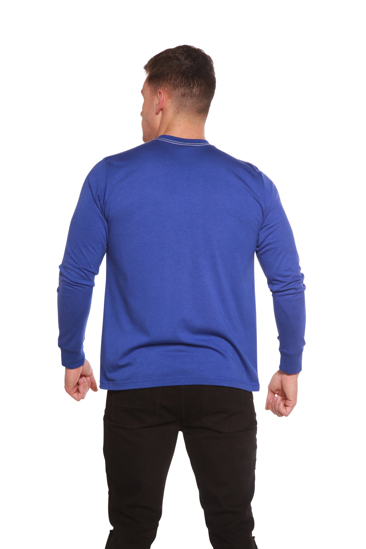 Custom Printed Men's Bamboo Viscose & Organic Cotton Long Sleeve T-Shirt — DTG Print | 4 Colors, S–3XL