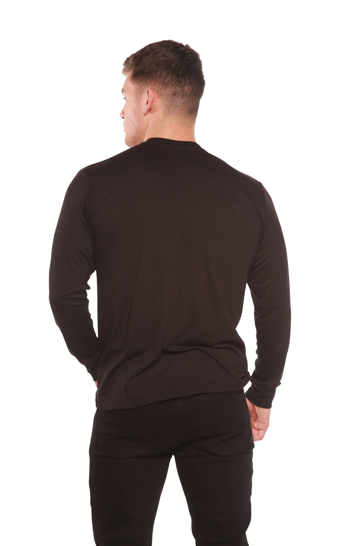 Custom Printed Men's Bamboo Viscose & Organic Cotton Long Sleeve T-Shirt — DTG Print | 4 Colors, S–3XL