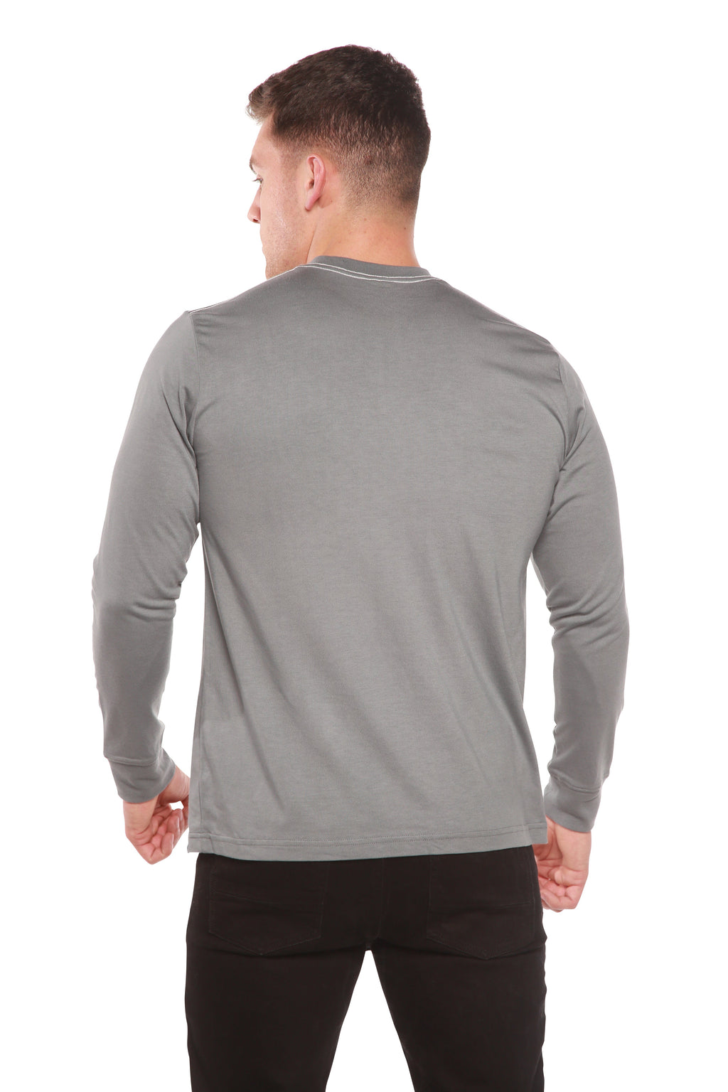 Custom Printed Men's Bamboo Viscose & Organic Cotton Long Sleeve T-Shirt — DTG Print | 4 Colors, S–3XL
