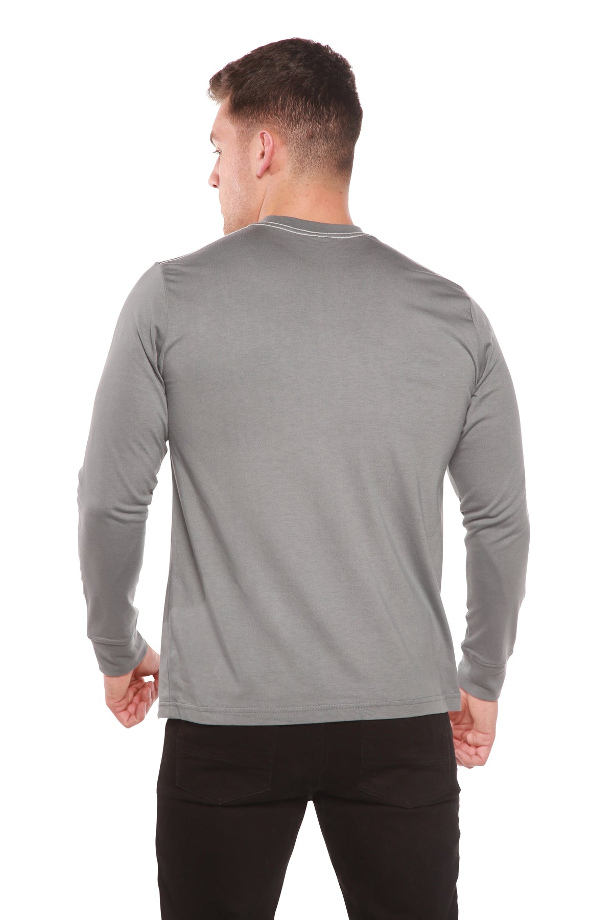 Custom Printed Men's Bamboo Viscose & Organic Cotton Long Sleeve T-Shirt — DTG Print | 4 Colors, S–3XL