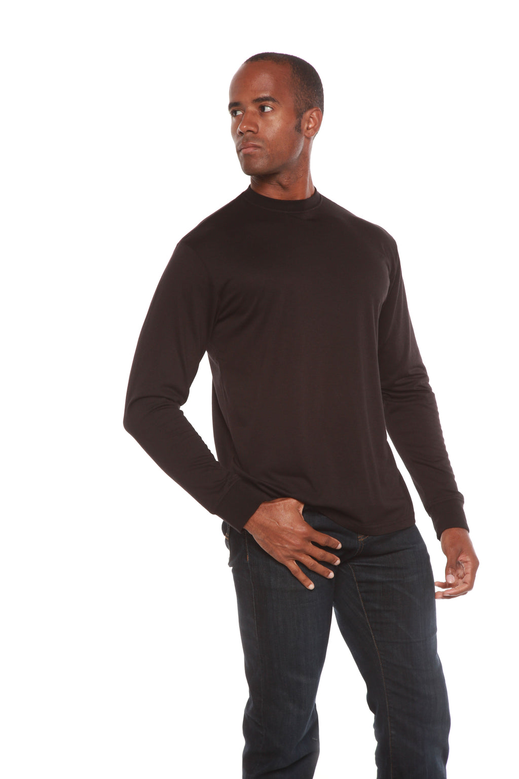 Custom Printed Men's Bamboo Viscose & Organic Cotton Long Sleeve T-Shirt — DTG Print | 4 Colors, S–3XL