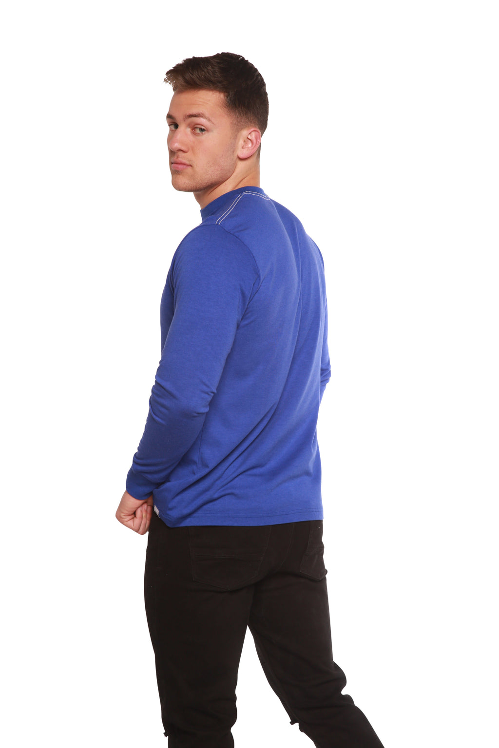 Custom Printed Men's Bamboo Viscose & Organic Cotton Long Sleeve T-Shirt — DTG Print | 4 Colors, S–3XL