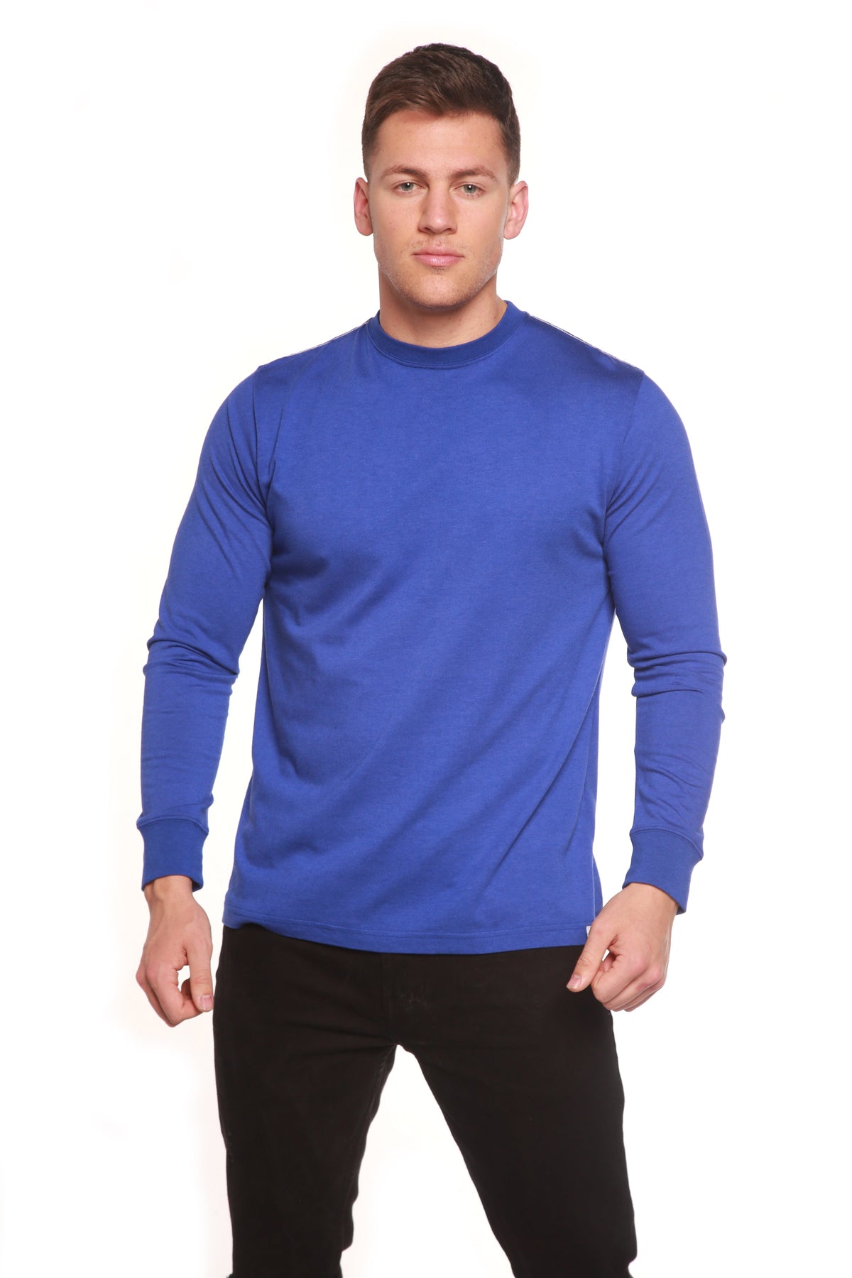 Custom Printed Men's Bamboo Viscose & Organic Cotton Long Sleeve T-Shirt — DTG Print | 4 Colors, S–3XL