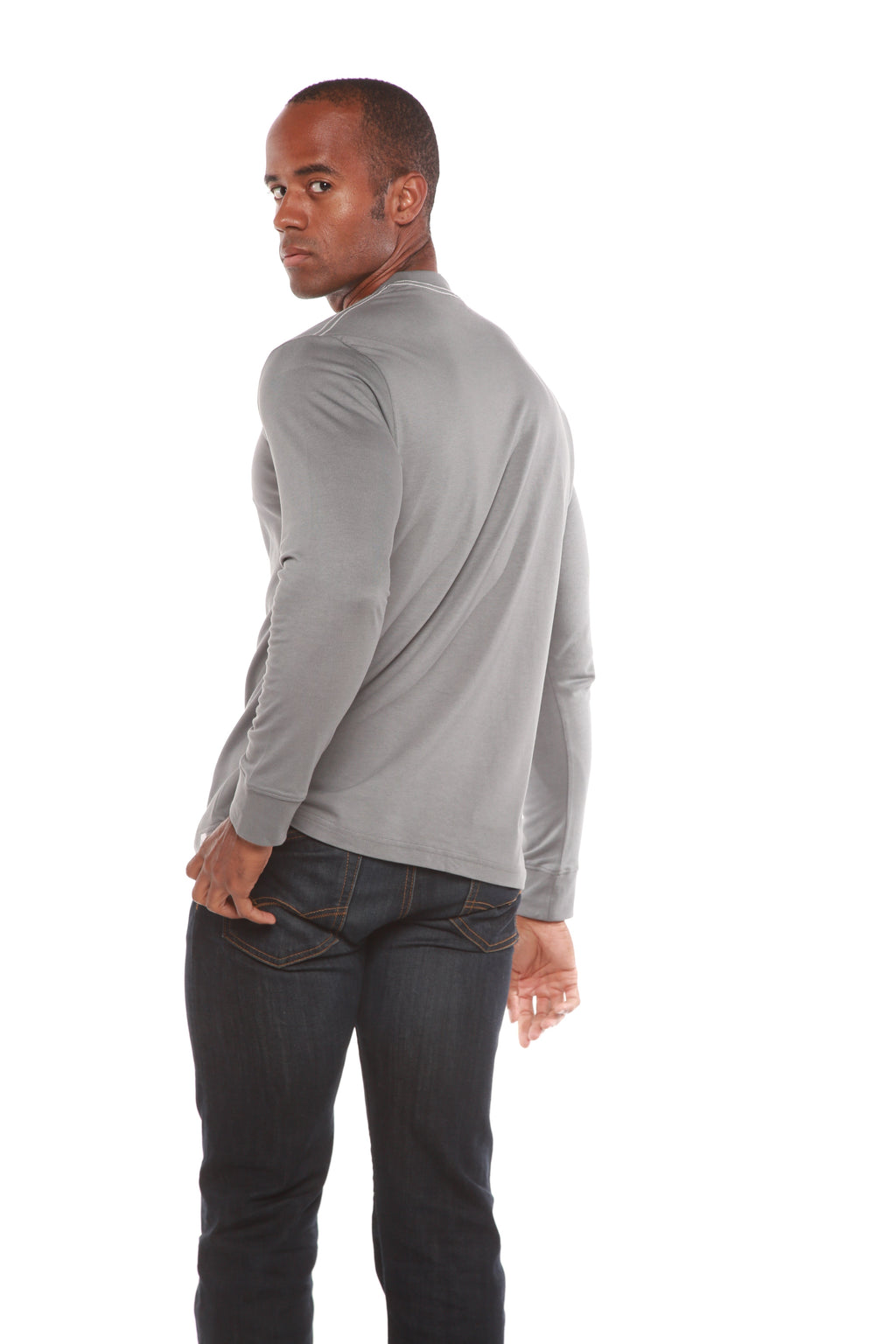 Custom Printed Men's Bamboo Viscose & Organic Cotton Long Sleeve T-Shirt — DTG Print | 4 Colors, S–3XL