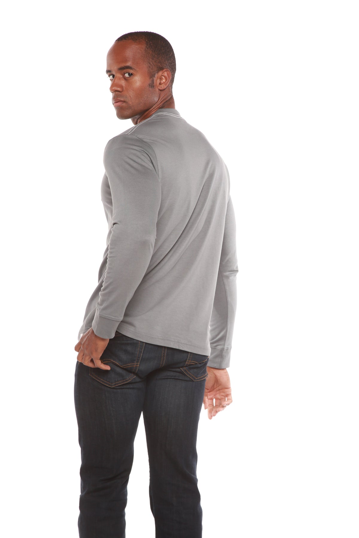 Custom Printed Men's Bamboo Viscose & Organic Cotton Long Sleeve T-Shirt — DTG Print | 4 Colors, S–3XL
