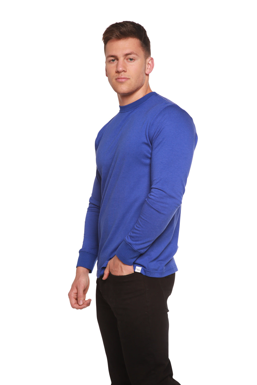 Custom Printed Men's Bamboo Viscose & Organic Cotton Long Sleeve T-Shirt — DTG Print | 4 Colors, S–3XL