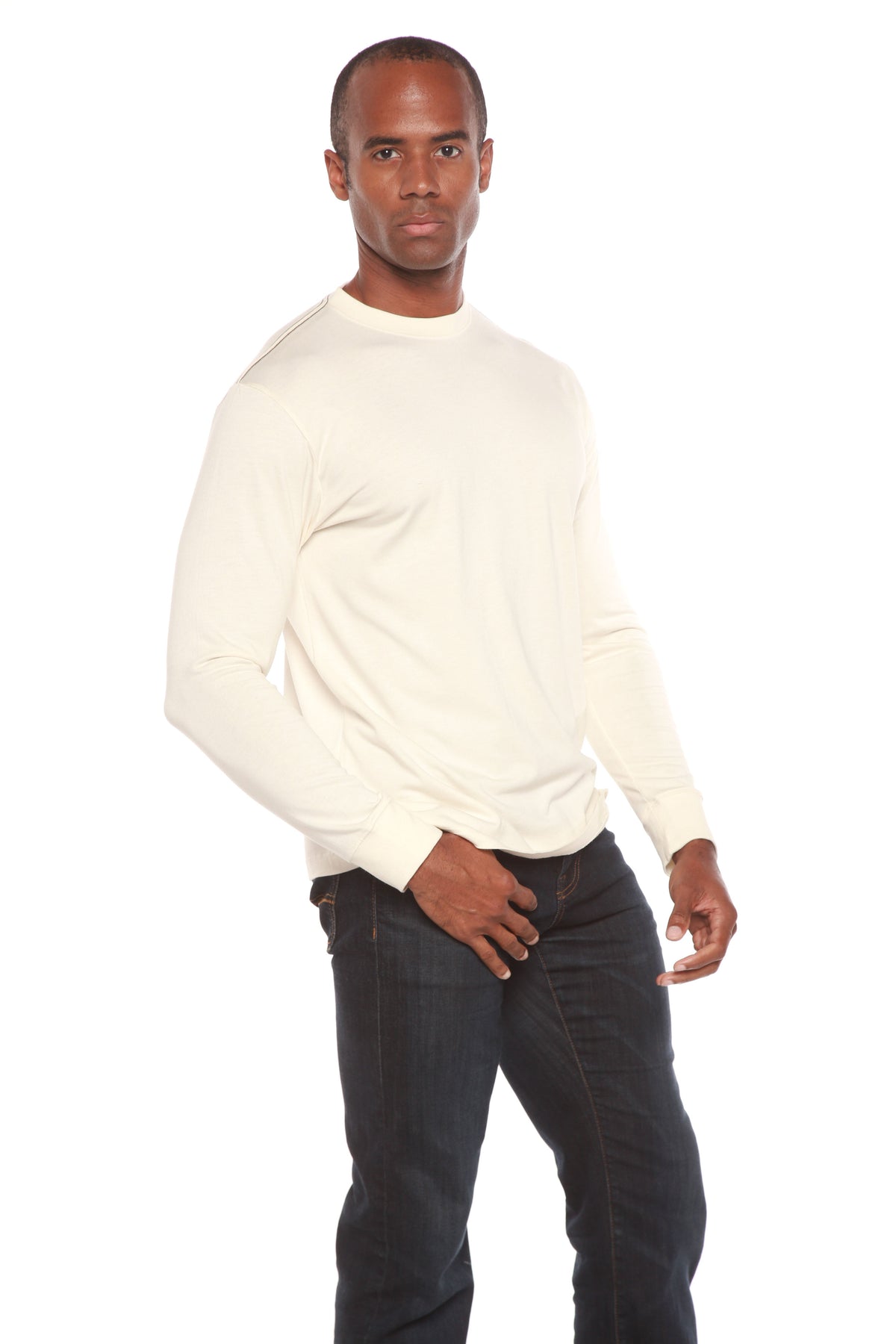 Custom Printed Men's Bamboo Viscose & Organic Cotton Long Sleeve T-Shirt — DTG Print | 4 Colors, S–3XL