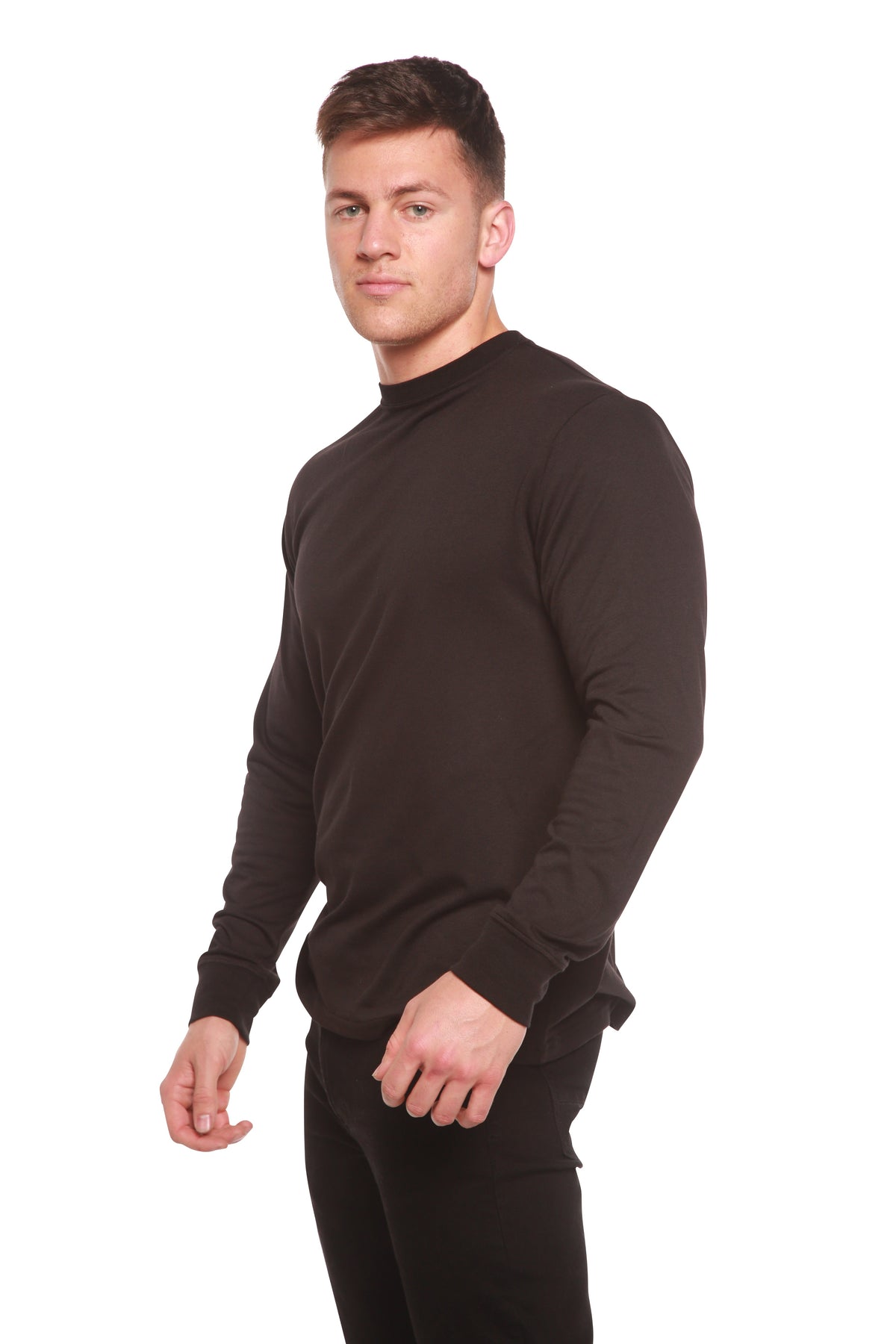Custom Printed Men's Bamboo Viscose & Organic Cotton Long Sleeve T-Shirt — DTG Print | 4 Colors, S–3XL